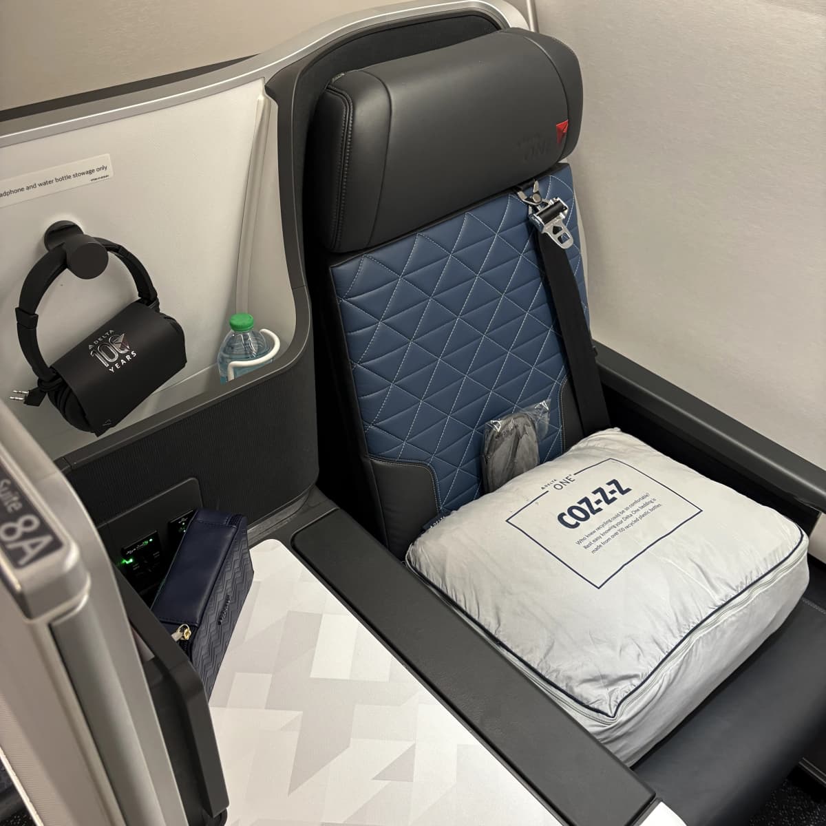Delta One A330 900neo window seat with privacy door and aisle access