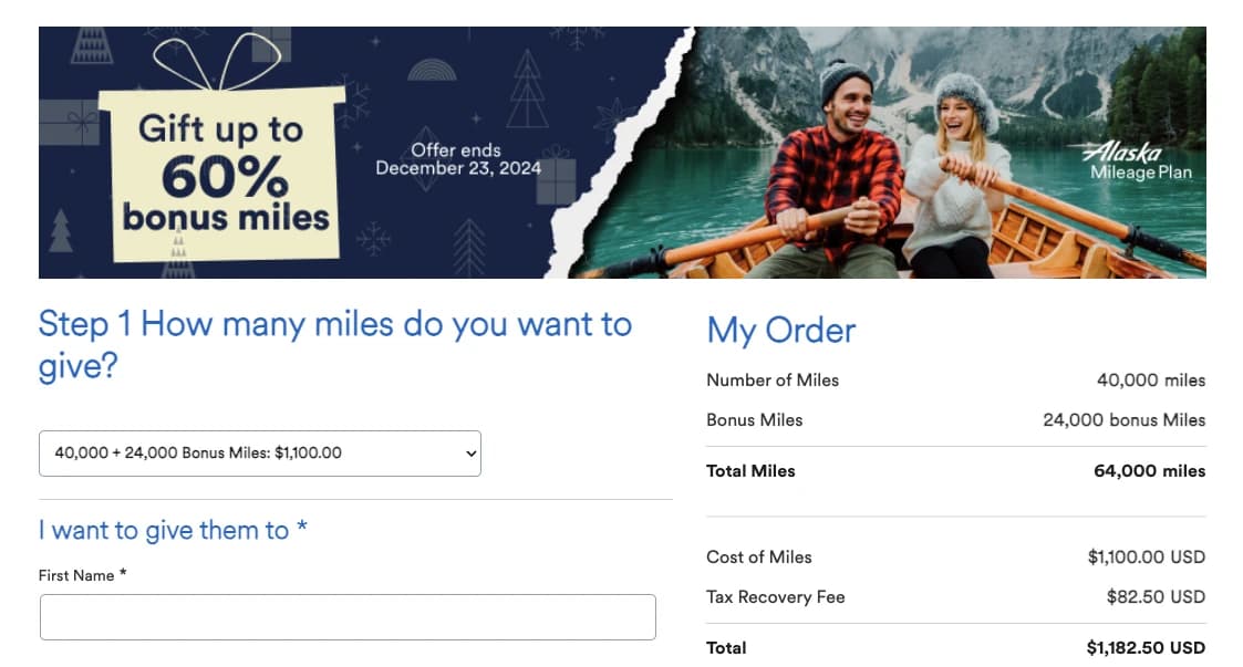 Gifting airline miles is still very expensive even with promotions.