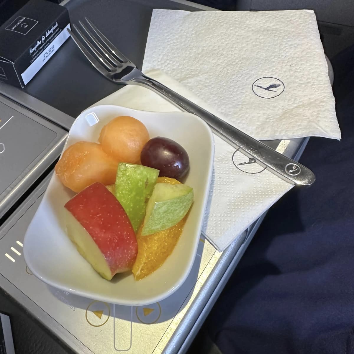 Lufthansa Business Class fruits after main meal