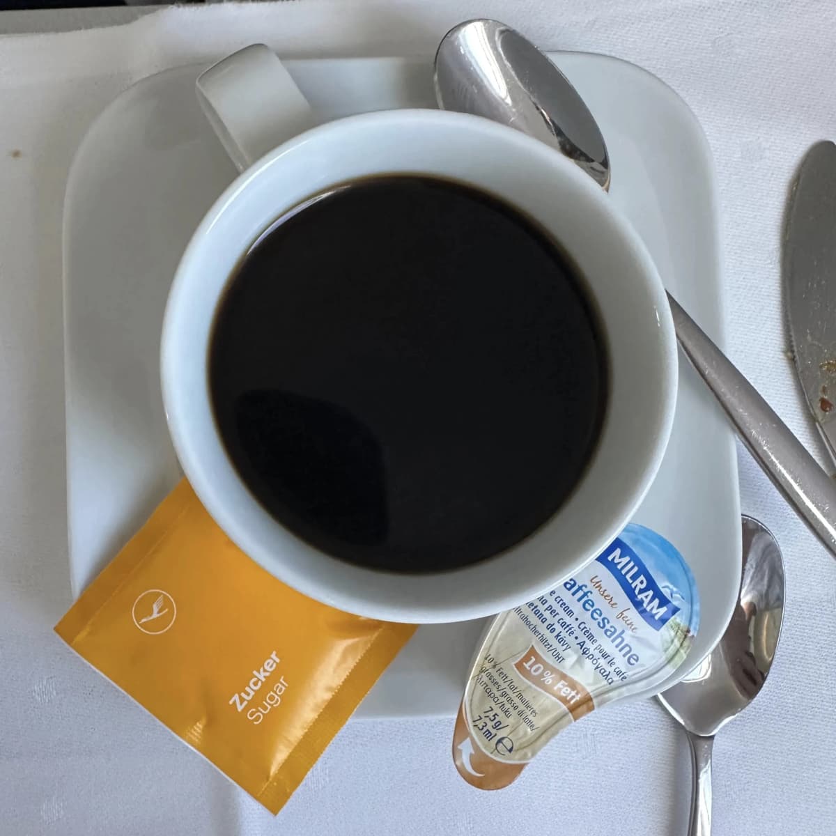 Lufthansa Airlines business class coffee