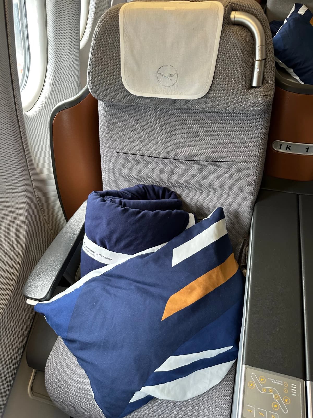 Lufthansa Airlines business class seats.