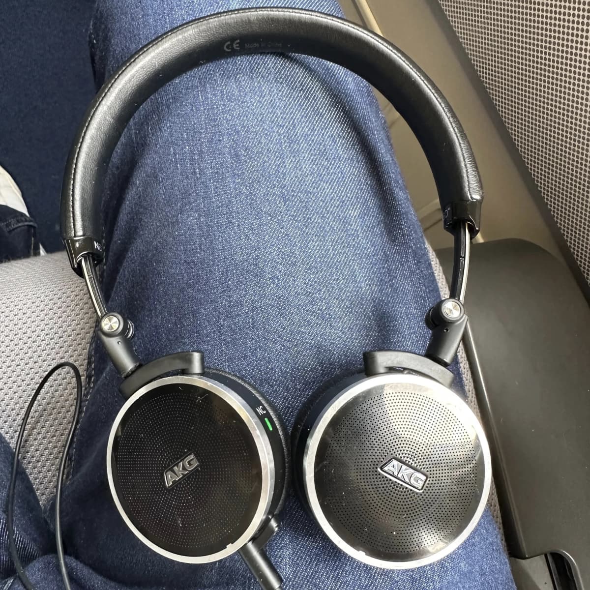 Lufthansa Airlines business class headphones.