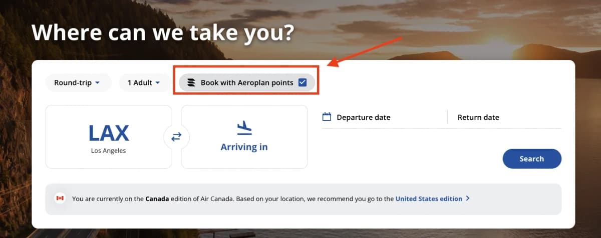 Search for award availability on the airline's website.