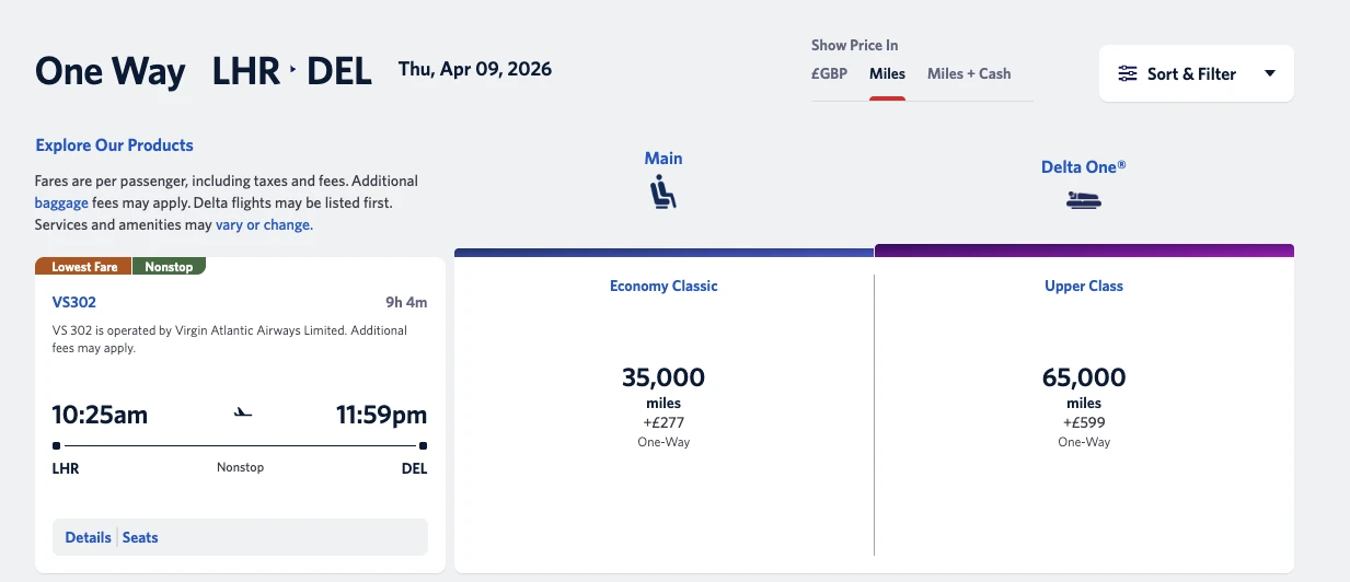 Book Virgin Atlantic flights using Delta SkyMiles on Delta.com