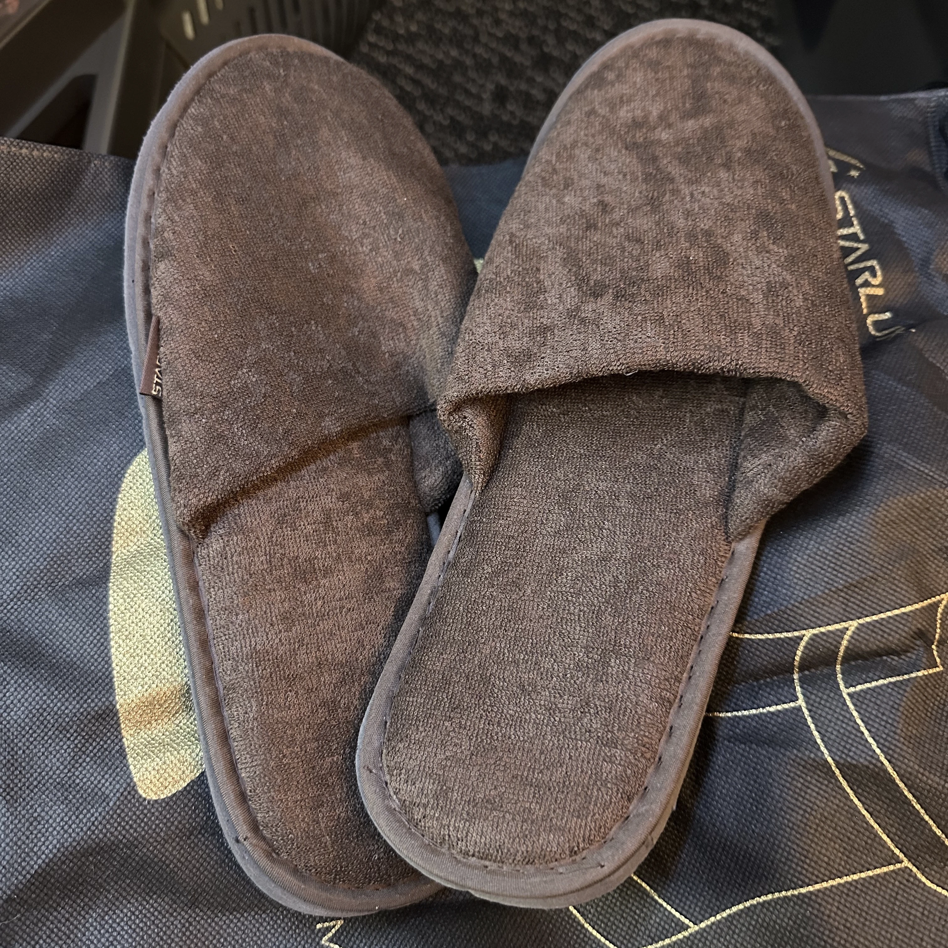 Starlux Airlines A350 business class gives passengers free slippers.