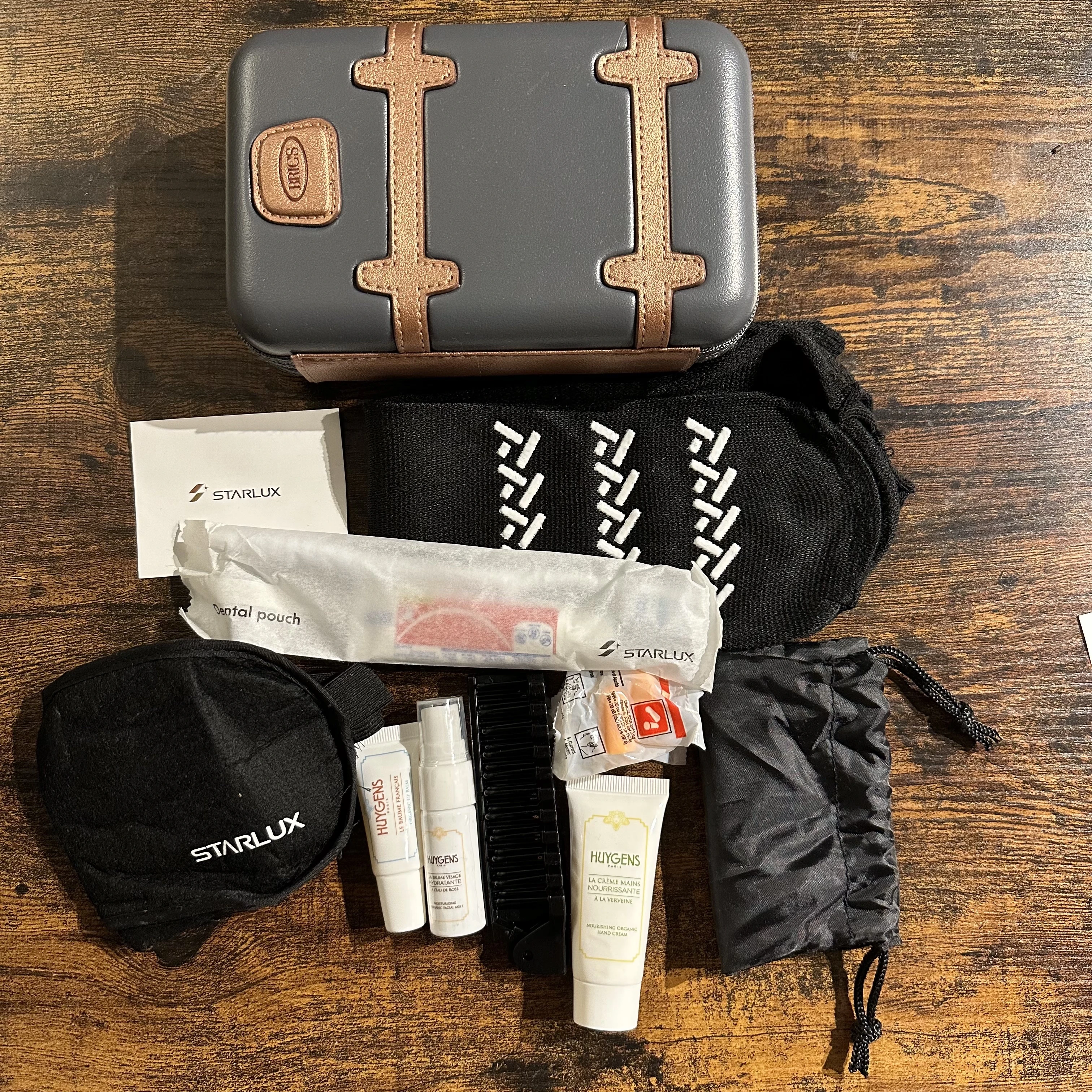 Starlux Airlines A350 business class amenity kits come with lots of items.