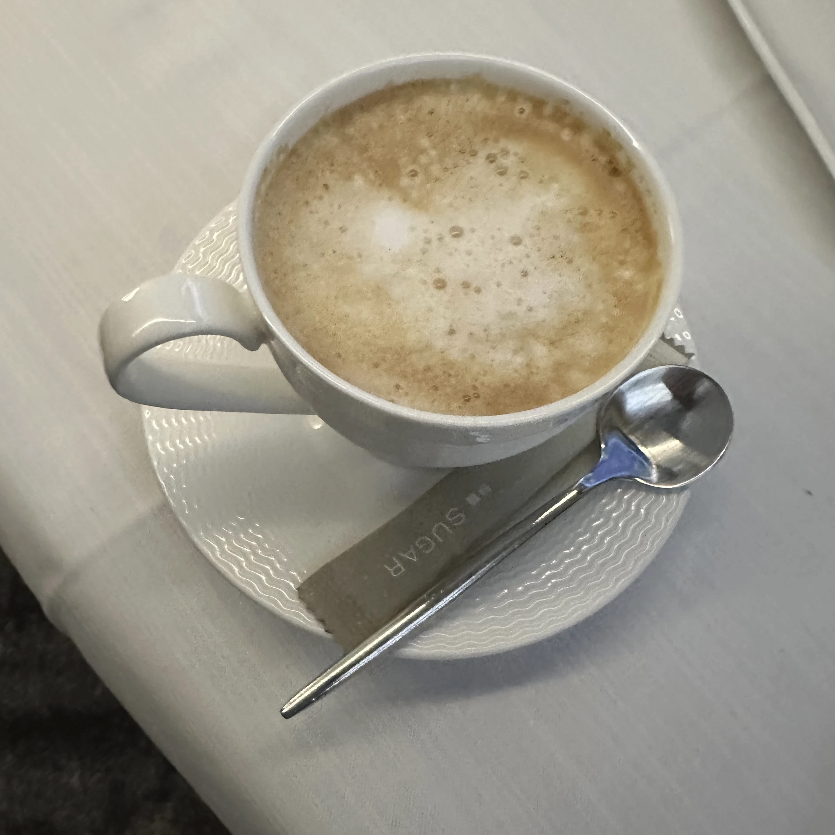 Starlux Airlines A350 business class cappuccino.