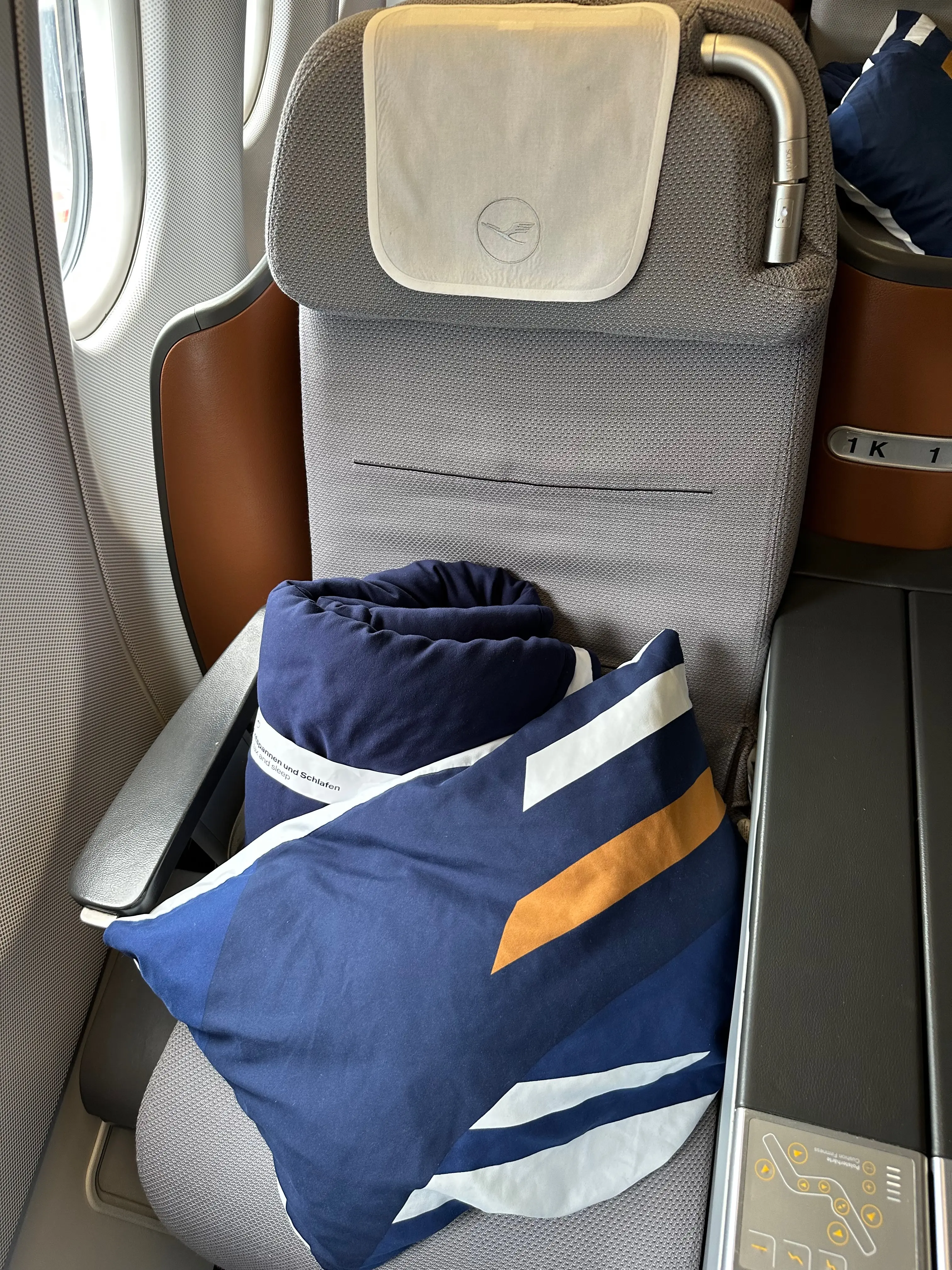 Lufthansa Airlines business class seats.
